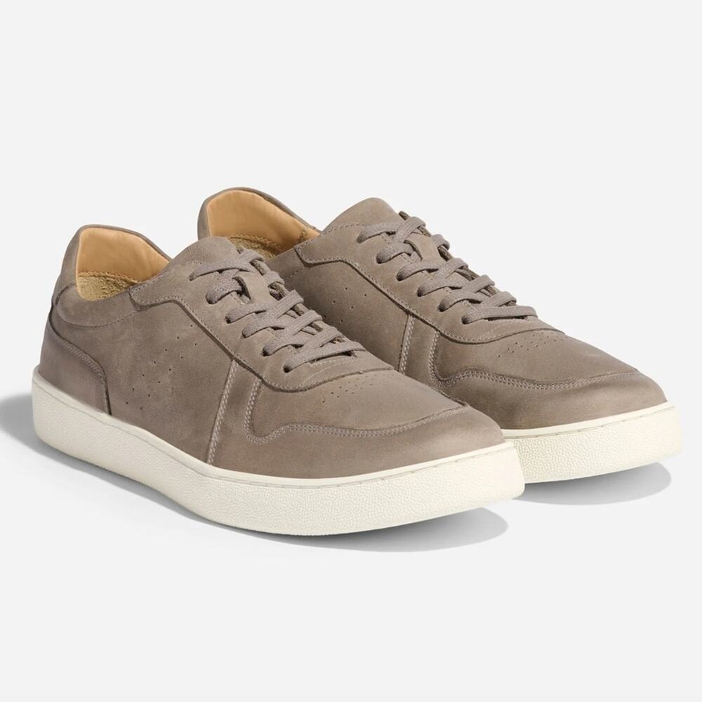 Nisolo Beto Go-To Court Sneaker Grey Leather Men’s 8.5 New In Box Sustainable